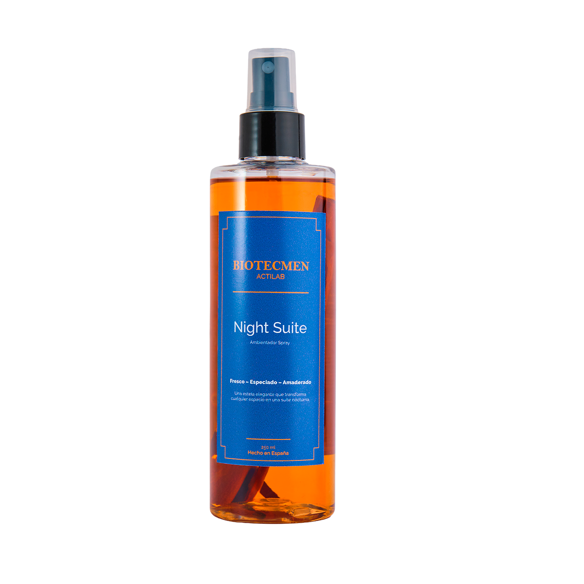 Ambientador Night Suite de Biotecmen con fragancia mediterránea de limón, lavanda y maderas