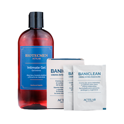Pack Duo Biotecmen de cuidado íntimo masculino con Gel Íntimo y Crema Hidratante Íntima